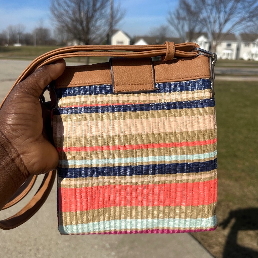 Rosetti Women's Bungalow Multi Double Time Faux Leather/Woven Crossbody Bag NWT - Picture 7 of 11